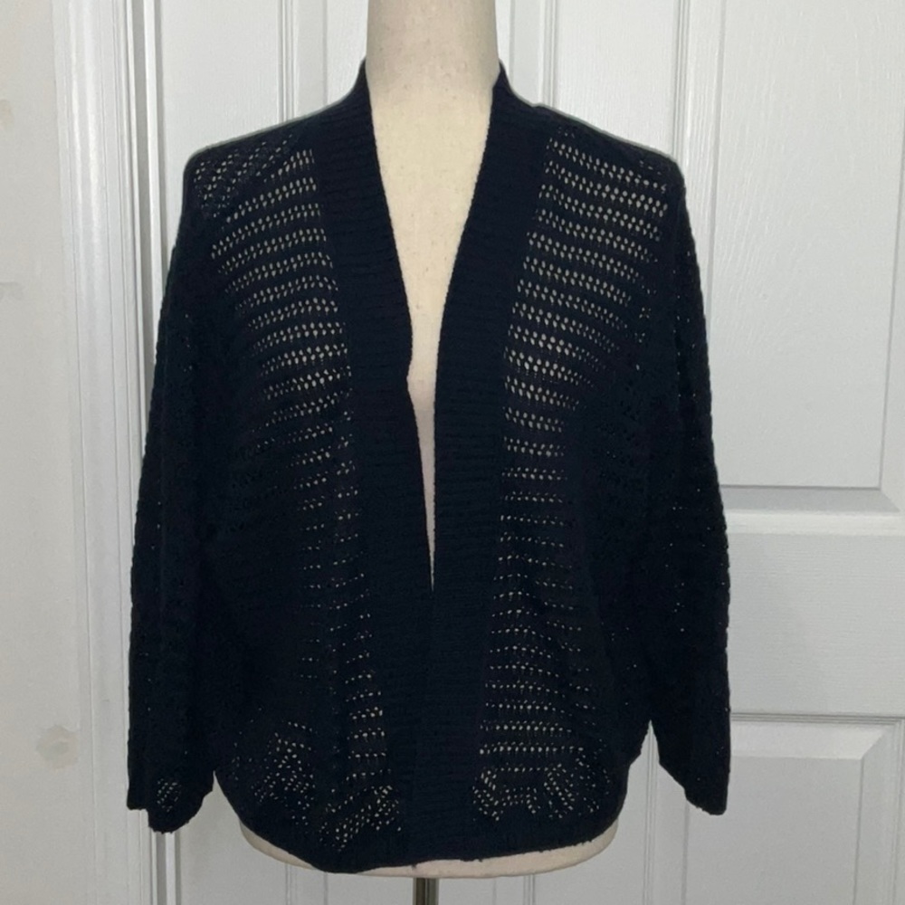 Nina Leonard Open Knit Cardigan